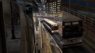 MTA #2550 Prevost X3-45 signed up as Not in Service heads into the Brooklyn Battery Tunnel