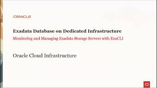 Exadata Database on Dedicated Infrastructure - Managing Exadata Storage Servers with ExaCLI
