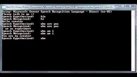 Kinect Speech API Test