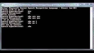 Kinect Speech API Test