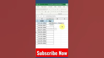 Excel Formulas - Calculate age in Excel #viral #shortvideo #excel #exceltutorial #shortsfeed #short