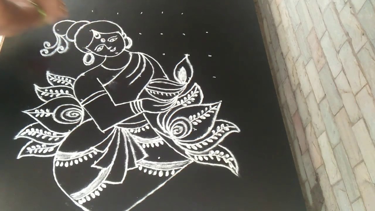 Welcoming rangoli...New year special rangoli..7 to 5 dots..swagatam rangoli ... స్వాగతం ముగ్గు