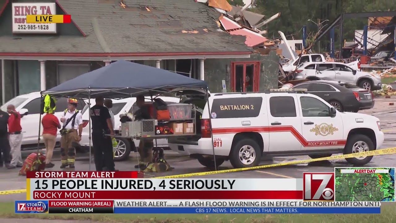 15 people injured, 4 seriously after tornado in Rocky Mount - YouTube