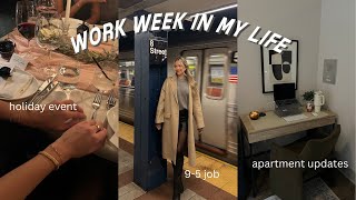 work week in my life: apartment updates, holiday event and work updates | maddie cidlik