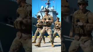 ⚓ 🇺🇸 “US Soldiers Perform Military Dance in Front of a Warship?! 😱🔥 Unbelievable Scene!” #viralvideo