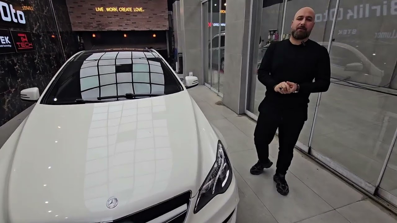 MERCEDES E250 AMG Boya Düzeltme Stek Boya Koruma Filmi Tech Crystal Seramik Kaplama LLumar Cam Filmi