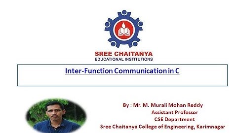 Inter-Function Communication in C by Murali Mohan Reddy Muchanthala