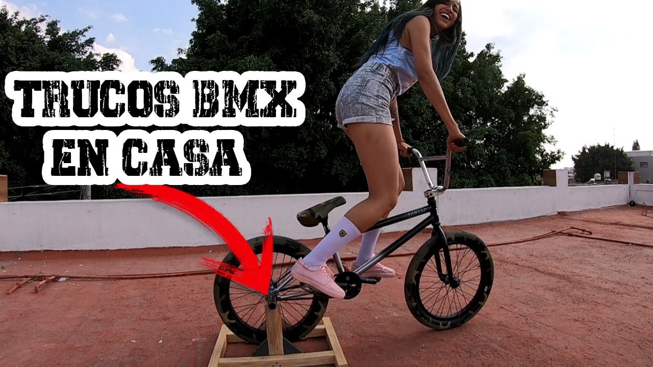 BASE PARA TRUCOS DE BMX EN CASA! *Ella Baja Su Primer Barspin* - YouTube