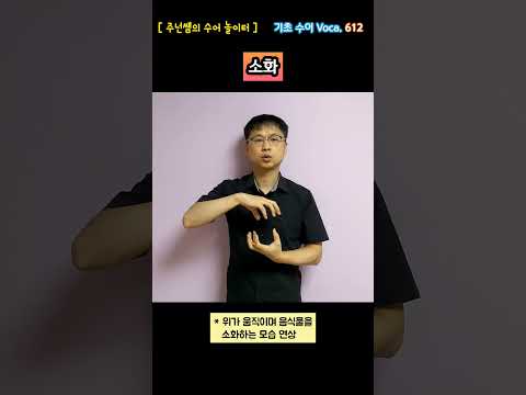 [ 기초 수어 Voca ] 612. 소화 - 수화배우기 [주넌쌤의 수어놀이터]