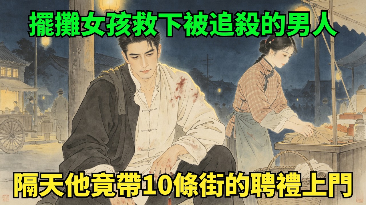 路邊擺攤的女孩救下被追殺的男人，誰知他竟是只手遮天的王爺，隔天他帶著10條街的聘禮上門，只指名要她做王妃!#民間故事#善有善報#爲人處世#故事分享