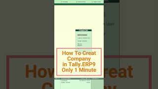 How To Creat Company inTally Erp 9 Only One Minute || Tally ERP 9 Me Company Kese Banaye  #shorts screenshot 5