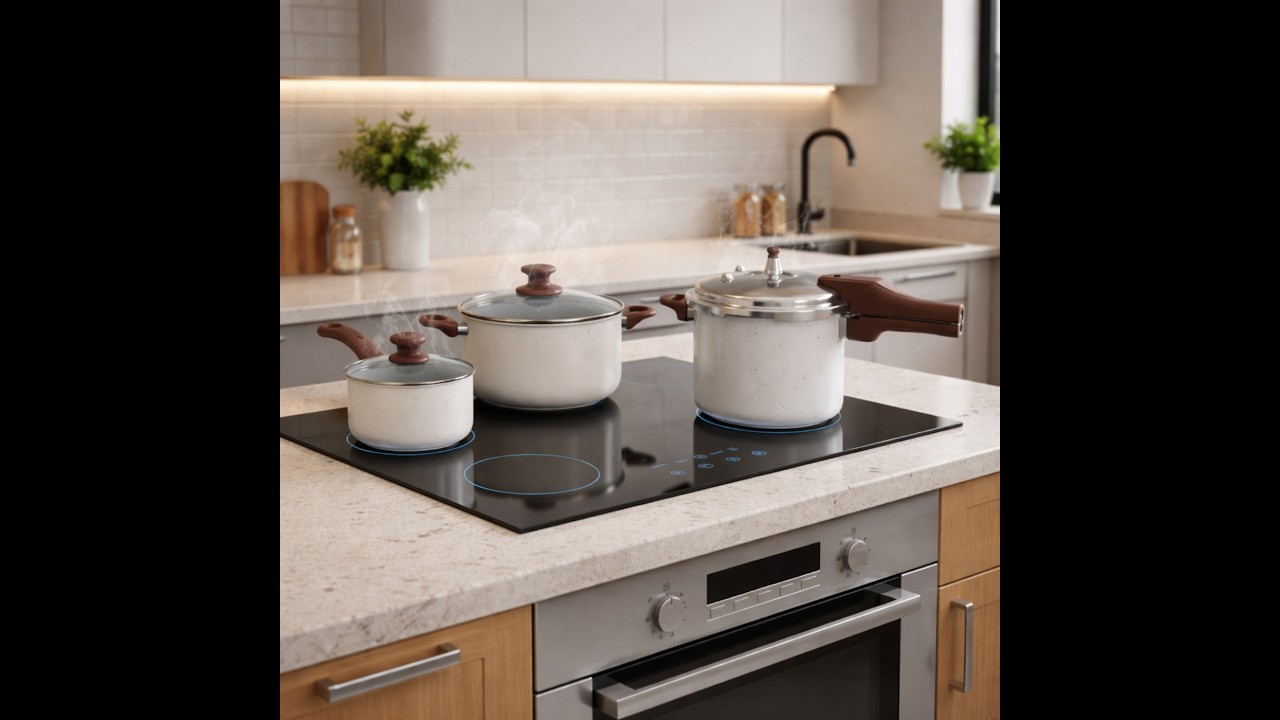 Kit Panelas 5 Peças + Panela Pressão 4,2L Cerâmica Antiaderente Indução Lecce/ Matera