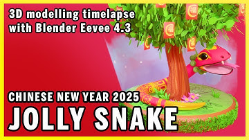 Jolly Snake - Lowpoly 3D Modelling Timelapse | Blender Eevee 4.3