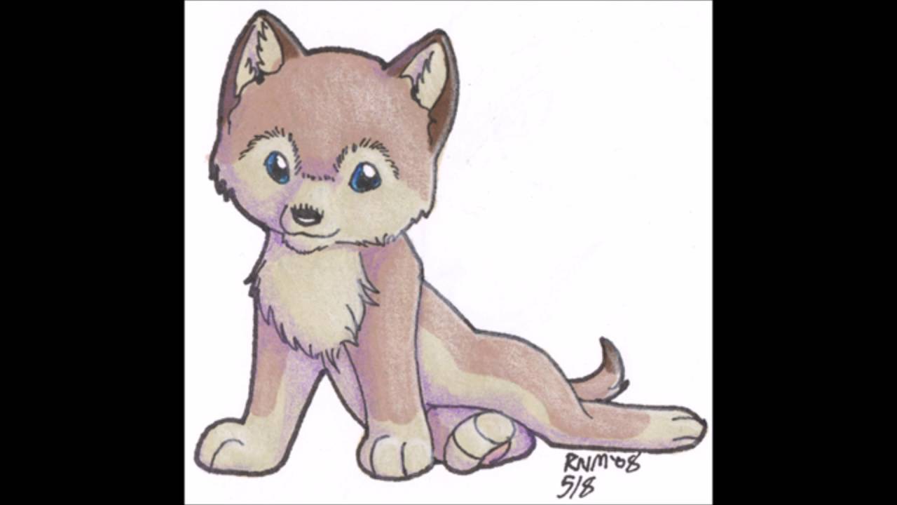 Как рисовать маленького волчонка