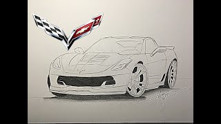 COMO DIBUJAR UN CHEVROLET CORVETTE Z06 A LAPIZ !!!