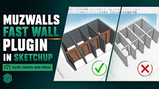 SketchUp Wall Plugin 2026 | MUZWalls Fast Parametric Wall Modeling + Automatic Wall Cutting