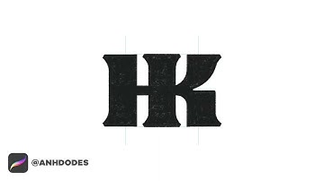 H K monogram typography logomark design process credit: @anhdodes - Anh Do - logo designer