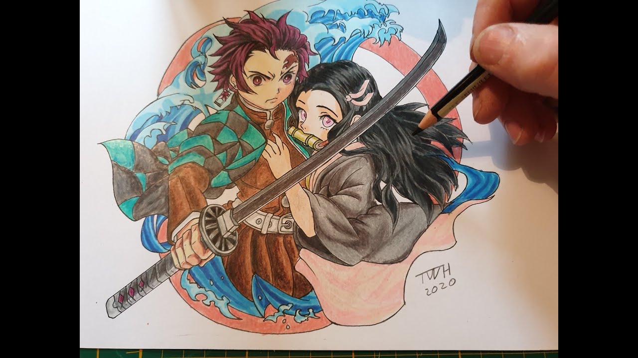 COMMENT DESSINER TANJIRO ET NEZUKO (DEMON SLAYER KIMETSU NO AIBA) - YouTube
