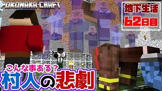 【ぽこなかくら＃312】地下生活62日目！悲劇！村人達に何が！？【マインクラフト】