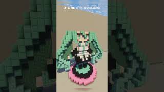 Hatsune Miku Statue in Minecraft #hatsunemiku #minecraft