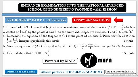 Polytechnic Yaoundé maths paper 2 2022 exercise 2