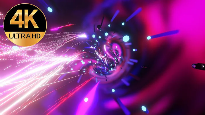 10 Hour 4k TV Relaxing Tunnel screensaver metallic Blue Pink Neon lights Abstract background video