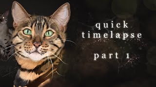 TheTigerPurr | digitally painting a Bengal cat w/a reference 🐈  (kitty belongs to xintoii on IG)