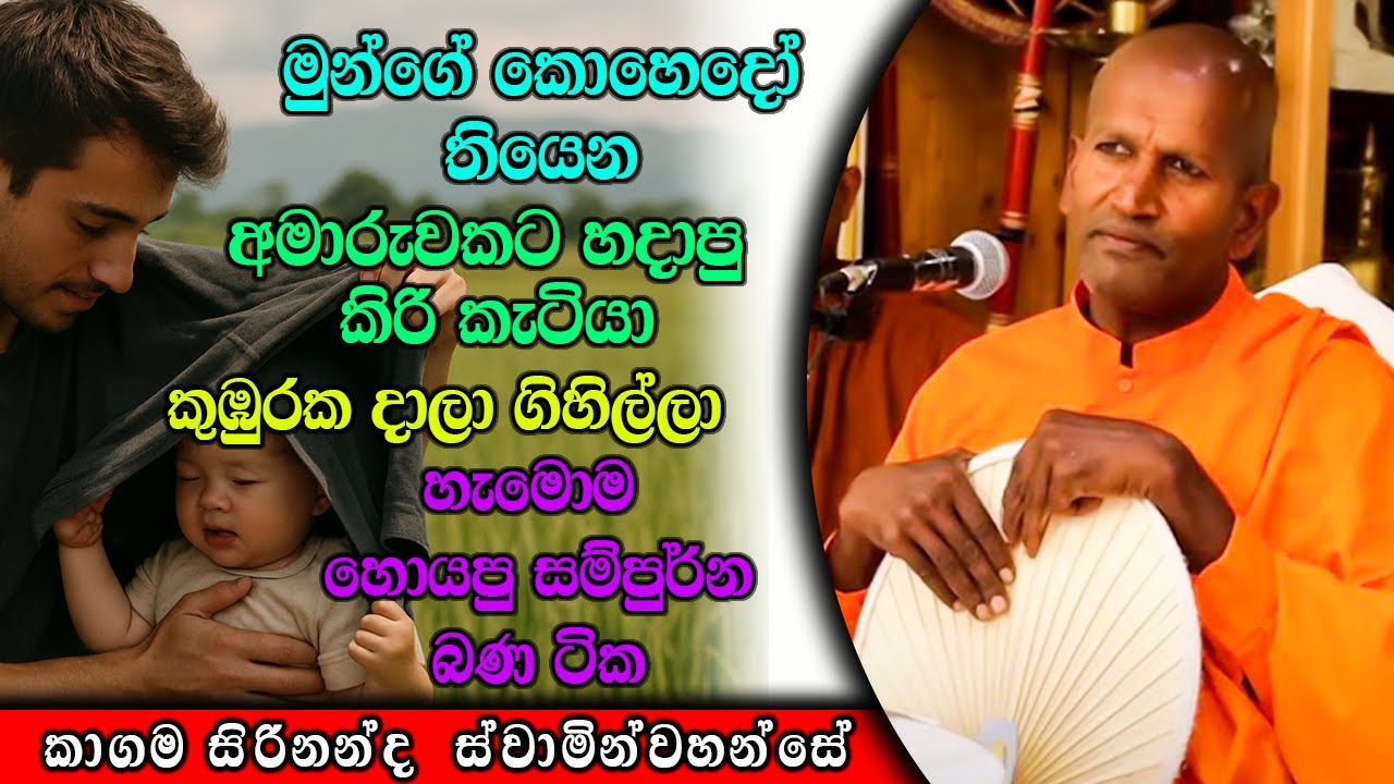 මුන්ගේ  අමාරුවට හදාපු කිරි කැටියා කුඹුරක දාලා ගිහිල්ලා  |ධර්මාසනය |The Pulpit #kagamasirinandathero