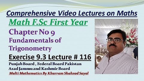 Co terminal Angles, General Angle, Standard Angle, First Year Math FSC, Ch 9 Ex 9.3 Lec 116