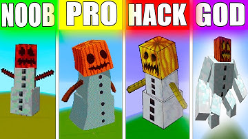 NOOB VS PRO VS HACKER VS GOD SNOWMAN Minecraft Pixel Art