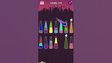 Water Short Level 172 Tutorial #games #gameguide #watercolorsort #gametutorial #gameplay #gaming