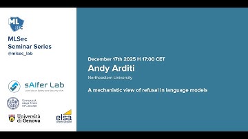Machine Learning Security Seminar Series - Andy Arditi (Northeastern)