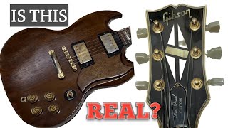 i bought a gibson sg at a garage sale for $50 !! is it authentic? in depth look inside!!