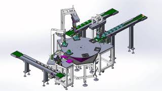 Solidworks Animation - Example of Assembly Machine with Indexing Table - 4 Station
