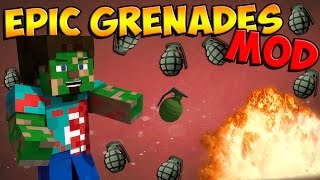 Minecraft Mods: Epic Grenades Mod - Nuclear, Rainbow & More Grenades! (Minecraft Mod Showcase)