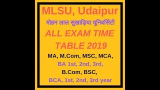 MLSU All Exame Time Table 2019, MLSU Date Sheet 2019