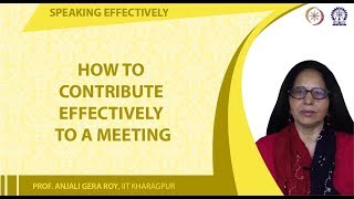 How to Contribute effectively to a Meeting