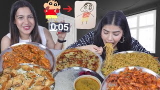 Guess The Cartoon Character Food Challenge | Spicy Momos, Kadhi Chawal, Pizza, Noodles, Spring Rolls