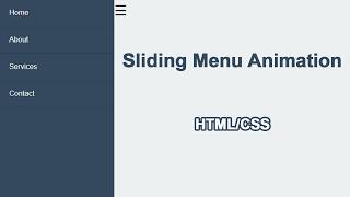 Sliding Menu Animation with HTML and CSS | #ASMR #Coding #tutorial