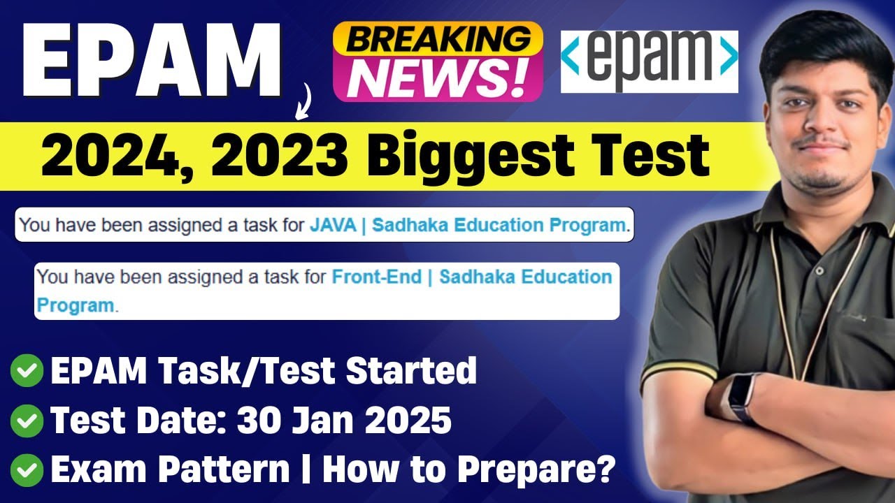 🔥EPAM Biggest Update | Task Assigned | Test Date: 30 Jan | Front, Java ...