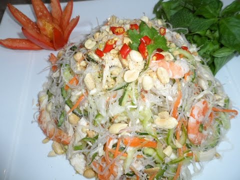 Chicken and Shrimp Clear Noodle Salad Recipe