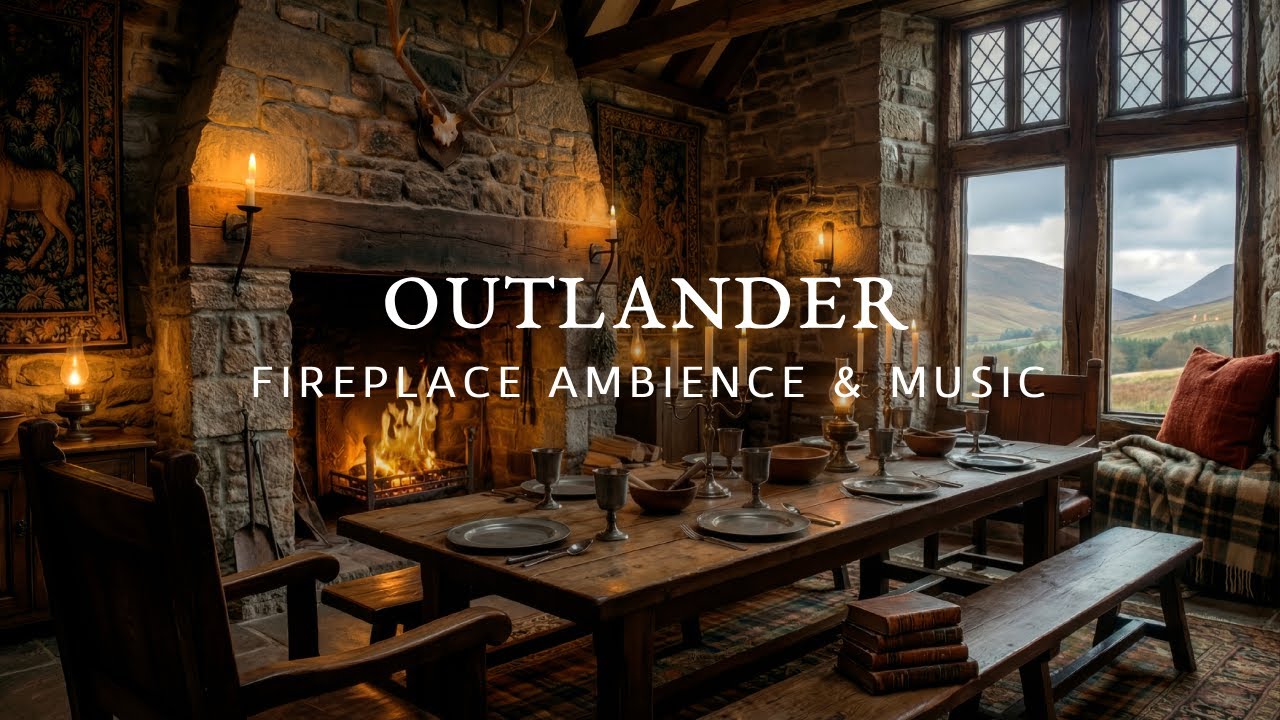 Calm Outlander Ambience & Music | Fireplace Ambience