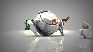 robot 3D logo animation video p5