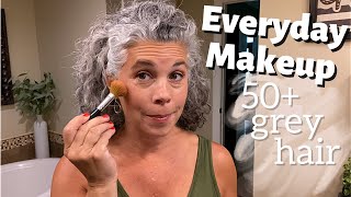 My Everyday Makeup Routine | Makeup Over 50 with Grey Hair