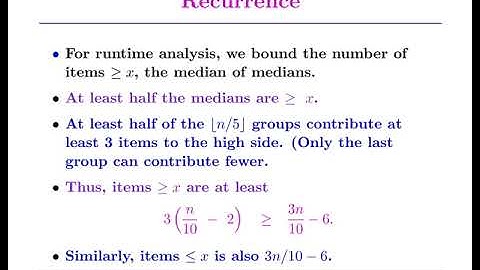 Divide and Conquer Finding Item of rank K, Linear Time Selection, Recurrence, Convex Hull