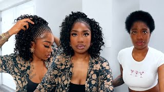 Easy Half Crochet & Half Cornrows Tutorial For Very Short Hair 