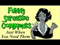 Funny sarcastic comments just when you need them