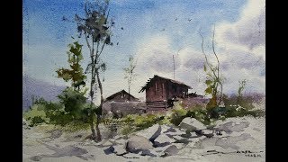 singh sikander watercolor chandigarh painting landscape