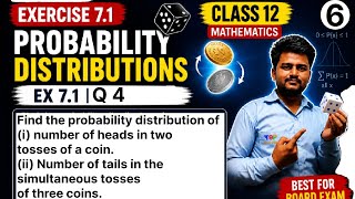 Probability Distribution Class 12 Maths | Exercise 7.1 Q4 Full Solution (Easy Method)