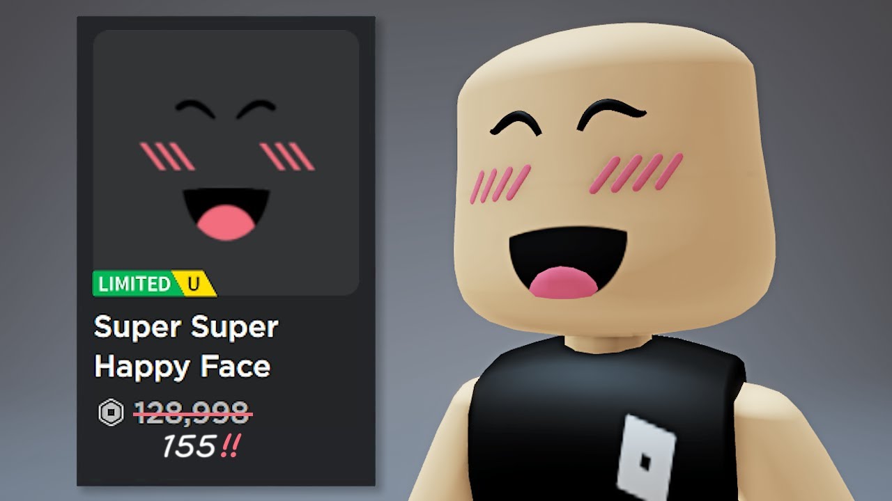 happy blushing face - Roblox